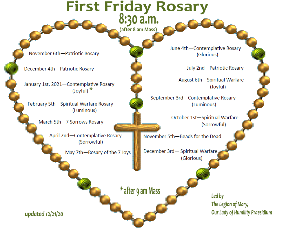 First Friday Rosary Saint Sebastian Parish